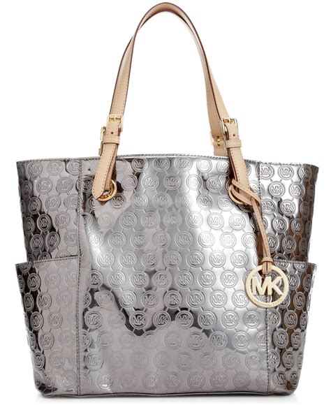 silver and gold michael kors bag|michael kors silver shoulder bag.